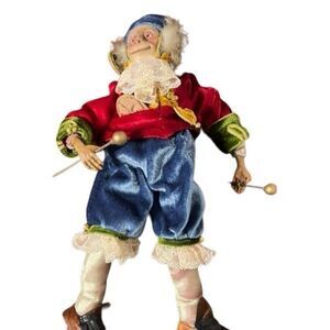 Vintage Katherine’s Collection Jester Monkey Ornament Drummer Harlequin Figure